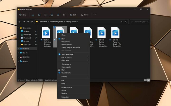 Restore the traditional right-click menu on Windows 11