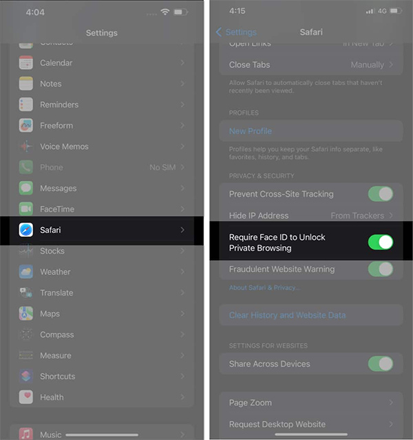 Cách Khóa Tab Ẩn Danh Trên Safari Bằng Face Id Cách Khóa Tab Ẩn Danh Trên Safari Bằng Face Id - Bước 01