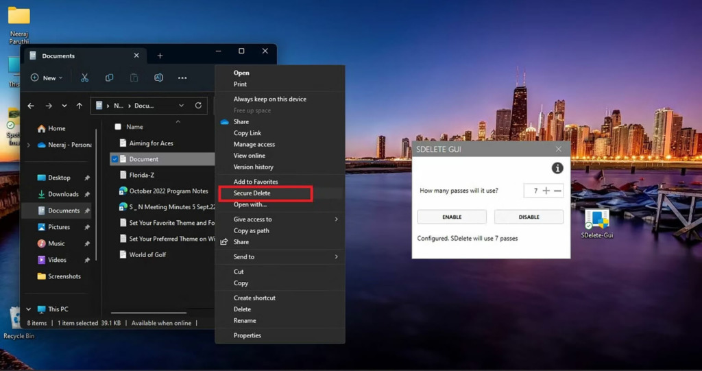 Cách Thêm Secure Delete Vào Menu Ngữ Cảnh Recycle Bin Trong Windows