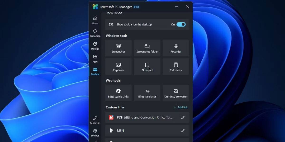 Cach Su Dung Toolbox Trong Microsoft Pc Manager Tren Windows 11 Features 03 Cách Sử Dụng Toolbox Trong Microsoft Pc Manager Trên Windows 11 Features 03