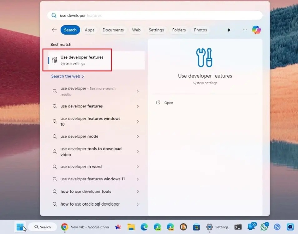 Huong Dan Su Dung Copilot Moi Tren Windows 11 Features 04 Mở Use Developer Features