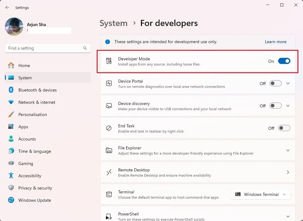 Huong Dan Su Dung Copilot Moi Tren Windows 11 Features 05 Bật Developer Mode