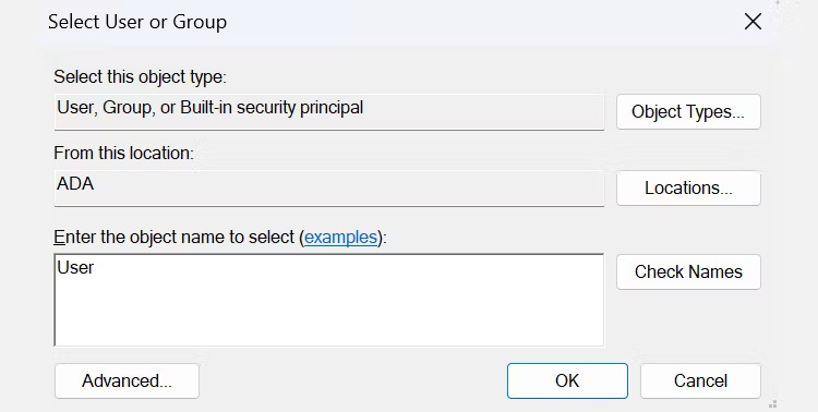 Sua Loi Access Denied Khi Truy Cap File Folder Tren Windows Features 08 Tab Select User Or Group