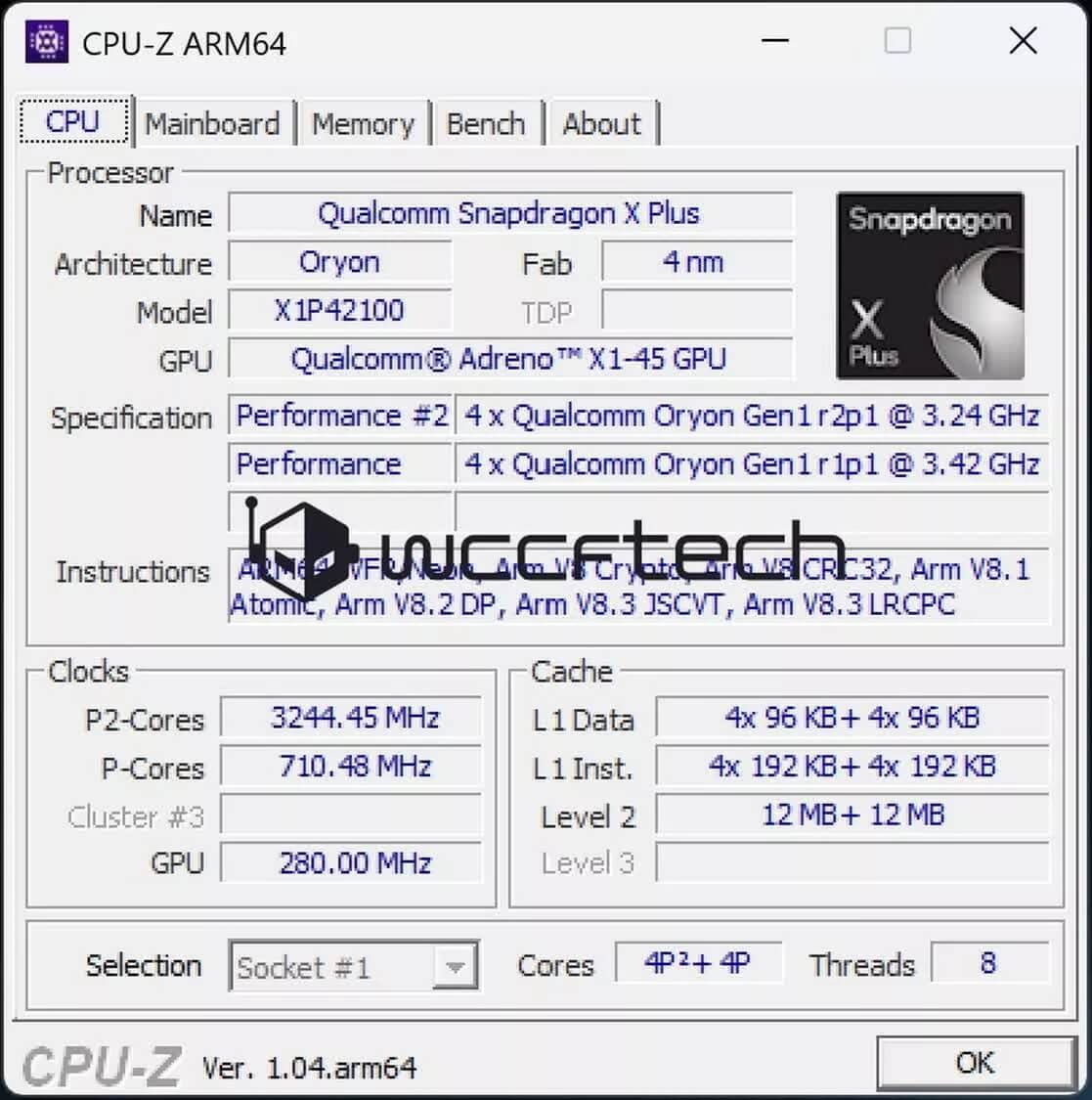 Hieu Nang Snapdragon X Plus Laptops Rat Te Khi Choi Game Features 01 Cpuz - Thông Tin Snapdragon X Plus