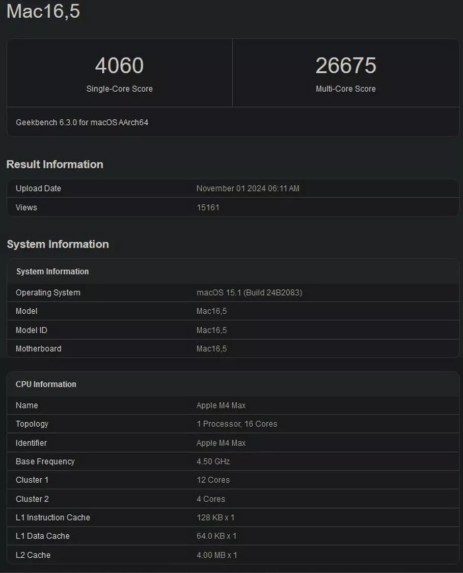 Diem Geekbench 6 Cua Apple M4 Apple M4 Max Vượt Trội Core Ultra 9 285K Và Ryzen 9 9950X Trong Geekbench 6