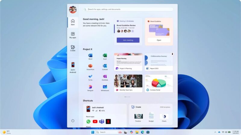 Microsoft He Lo Thiet Ke Start Menu Moi Tren Windows 11 2025 04 Microsoft Hé Lộ Thiết Kế Start Menu Mới Trên Windows 11 2025 – Thân Thiện Hơn, Hiệu Quả Hơn