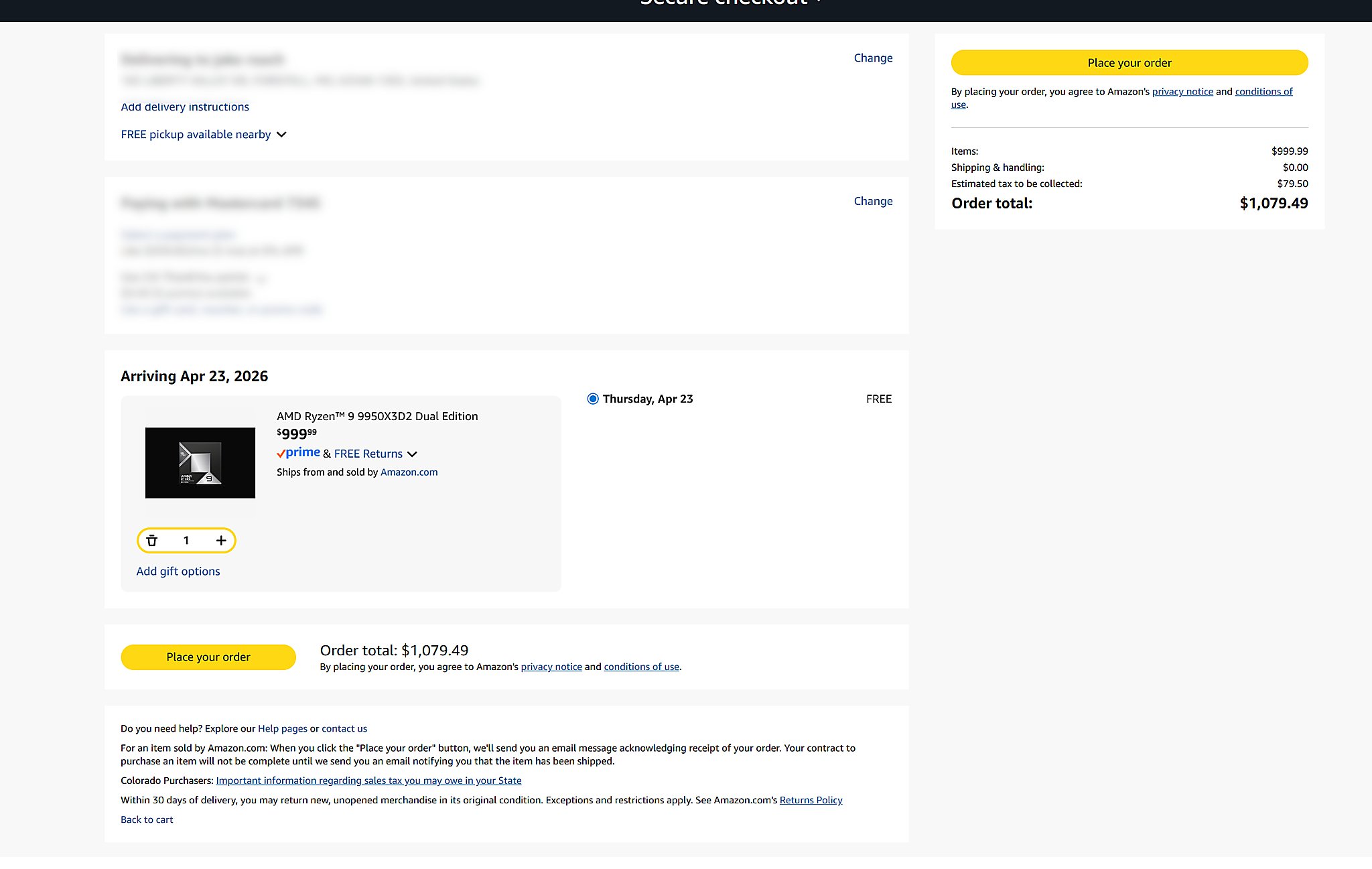 Ryzen 9 9950X3D2 Amazon 1000 Usd: Amd Nói Giá Chuẩn Vẫn 899 Usd