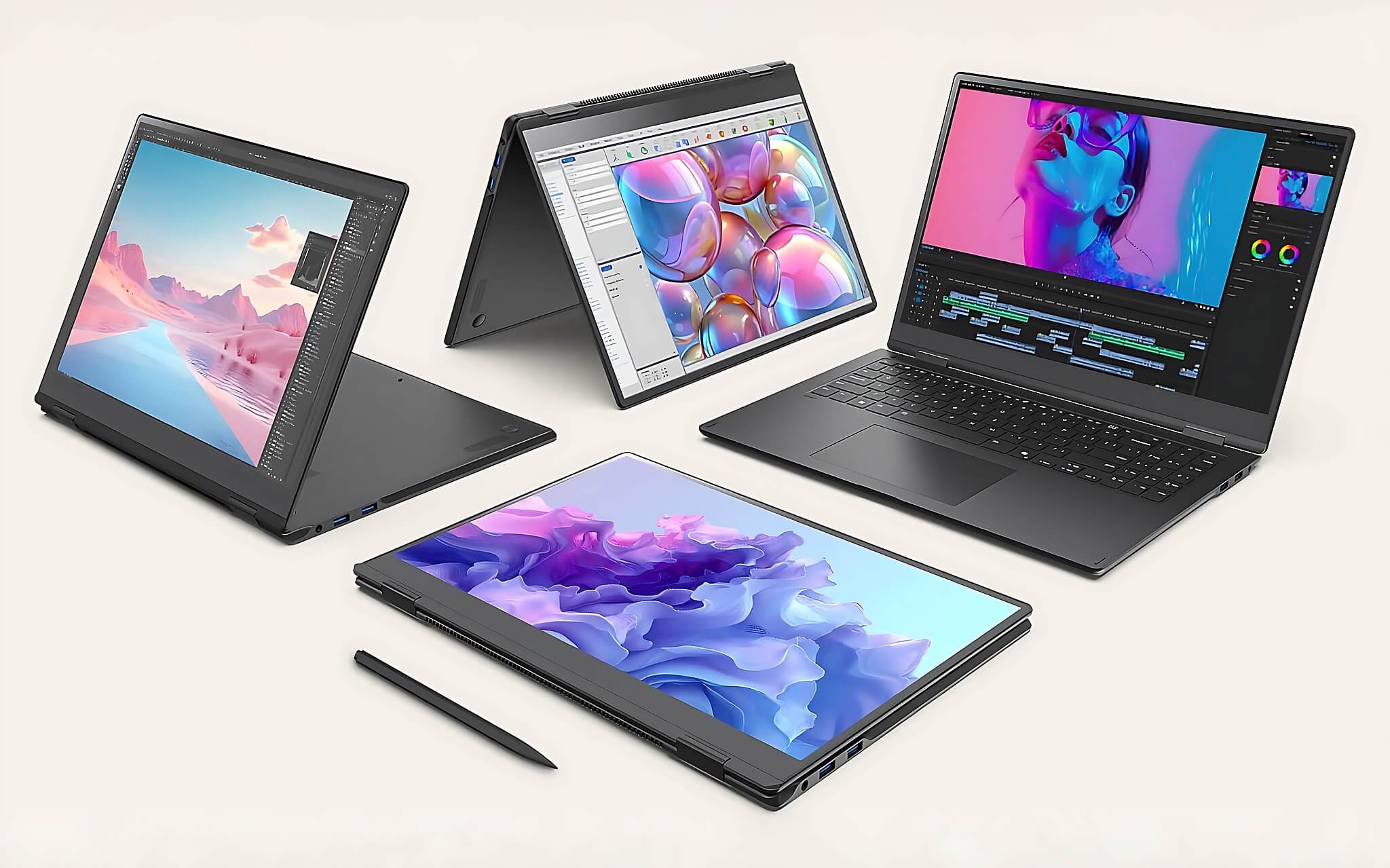 Laptop Lg Gram Pro 16 Dạng 2-In-1 Gập Xoay Mỏng Nhẹ Đặt Trên Bàn Làm Việc