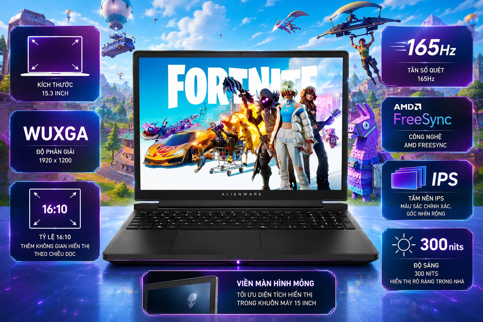 Alienware 15 Gaming Laptop 2026 Features 03 Alienware 15 Gaming Laptop (2026) - Màn Hình 15.3&Quot; Wuxga 165Hz