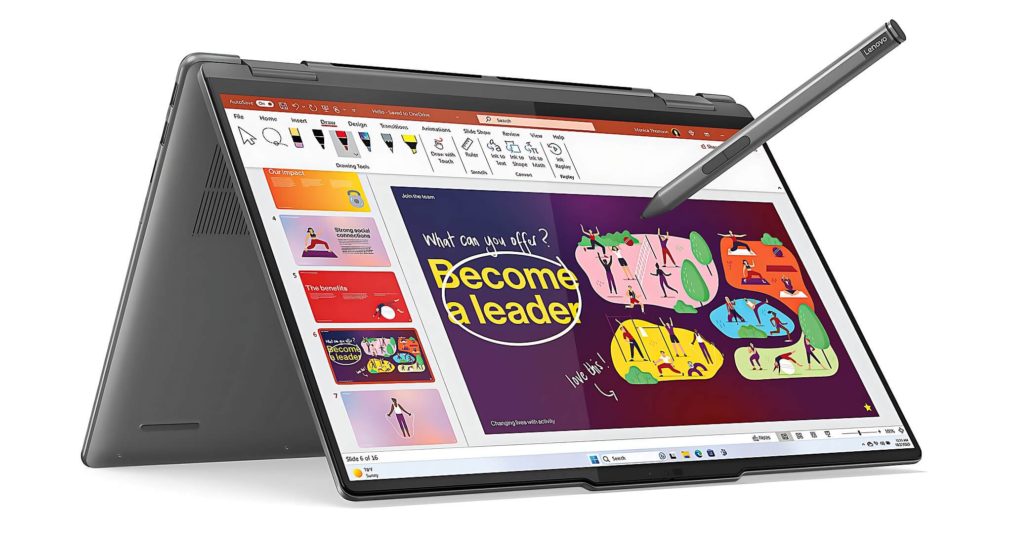 Lenovo Yoga 7I 2 In 1 16 Inch Lenovo Yoga 7I 16 Inch Gập Chế Độ 2 Trong 1, Màn Cảm Ứng Dựng Đứng Trình Bày Tài Liệu Trong Cuộc Họp