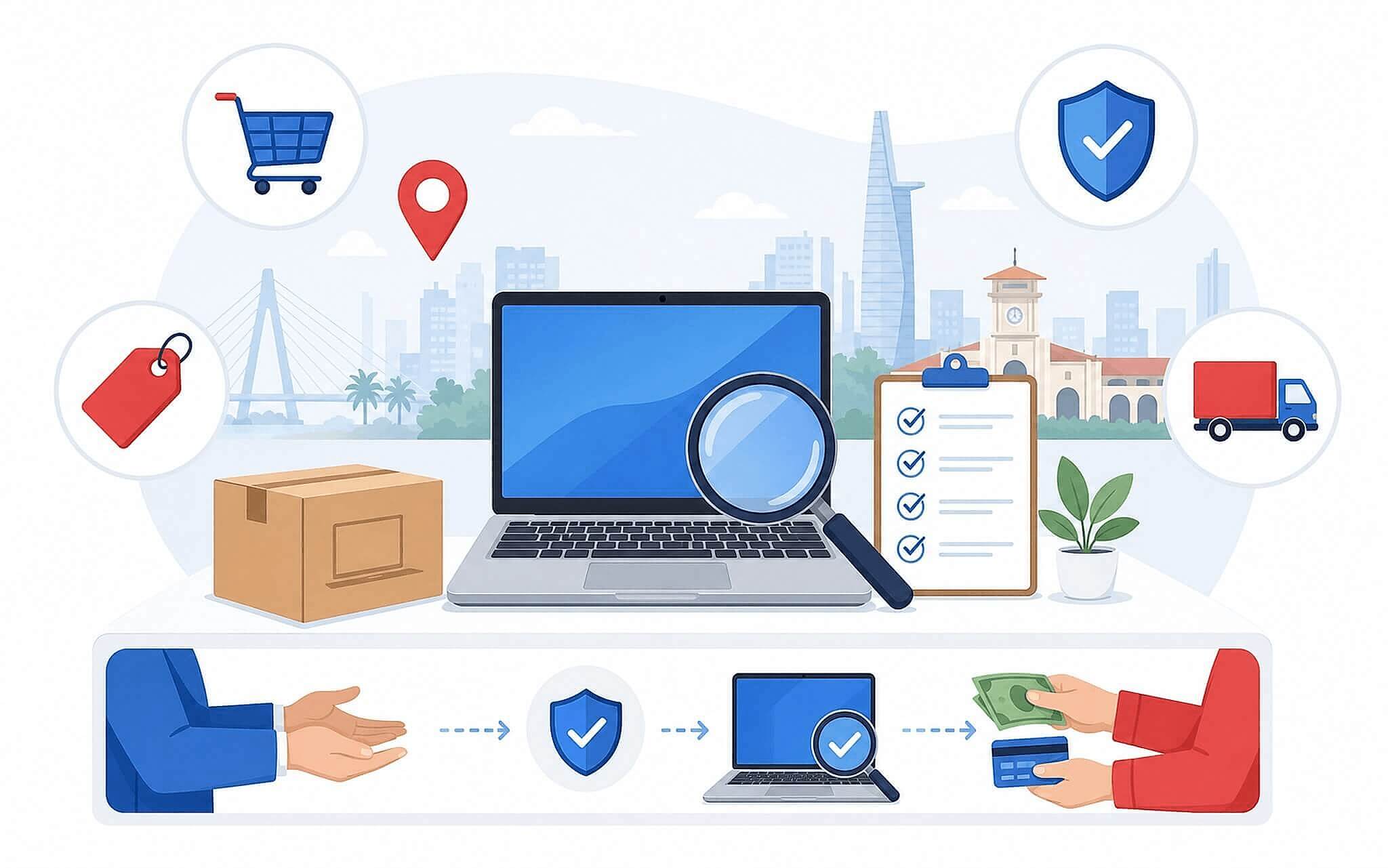 Nhân Viên Hỗ Trợ Khách Kiểm Máy Tại Quầy Trước Khi Thanh Toán Nhân Viên Hỗ Trợ Khách Kiểm Máy Tại Quầy Trước Khi Thanh Toán