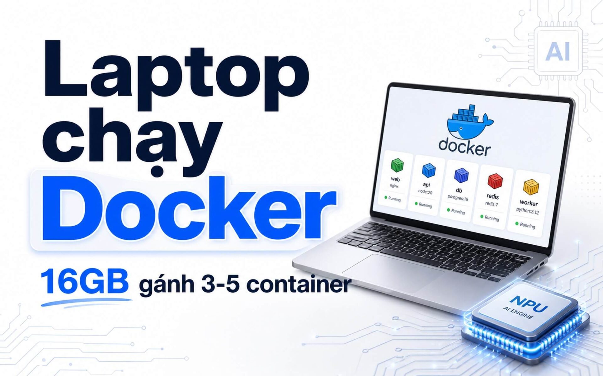 Laptop Chay Docker Ram Featured Laptop Chạy Docker Với 16Gb Ram Gánh 3-5 Container