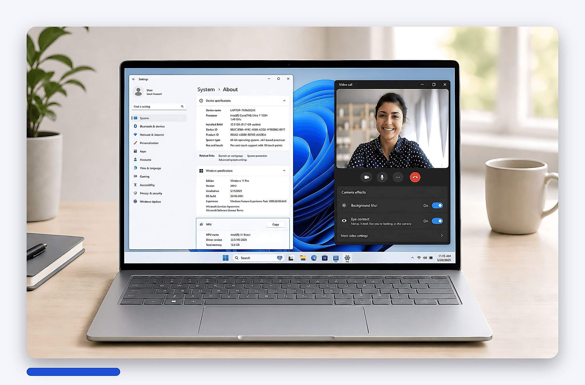 Tính Năng Ai Chạy Nền Khi Họp Trực Tuyến Trên Laptop Có Npu