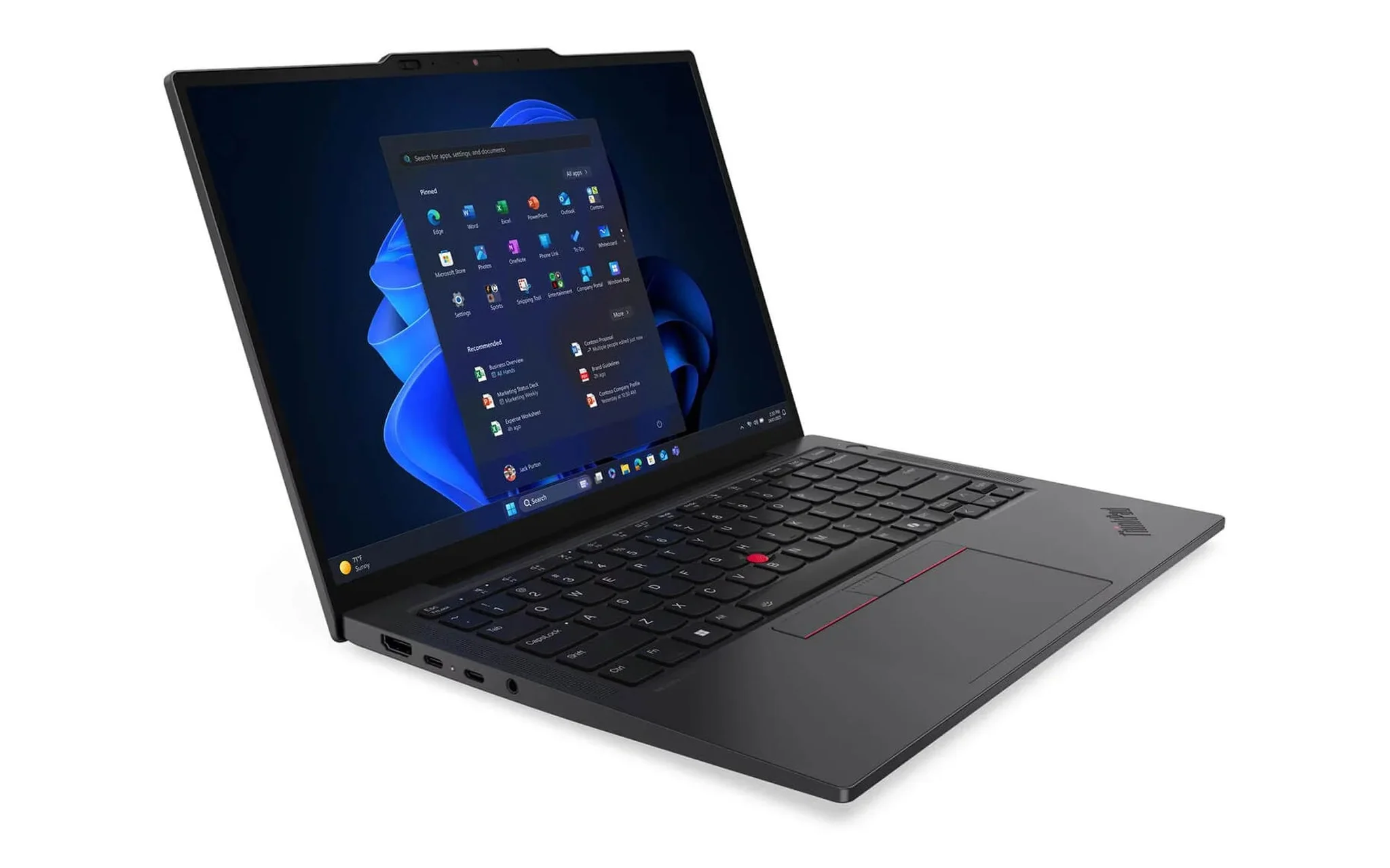 Cạnh trái ThinkPad X13 Gen 6 với cổng HDMI và hai cổng Thunderbolt 4 dùng để sạc USB-C