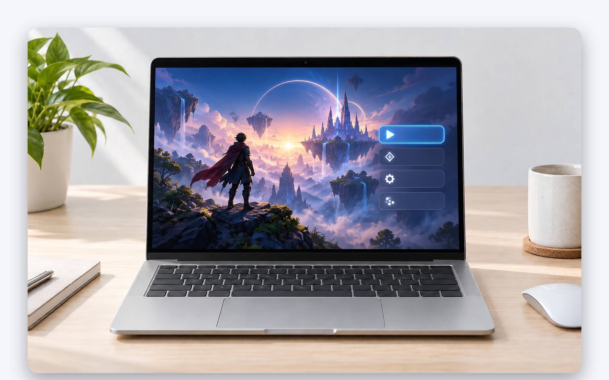 Màn hình menu game không giới hạn FPS làm tiếng rít điện nổi rõ trên laptop