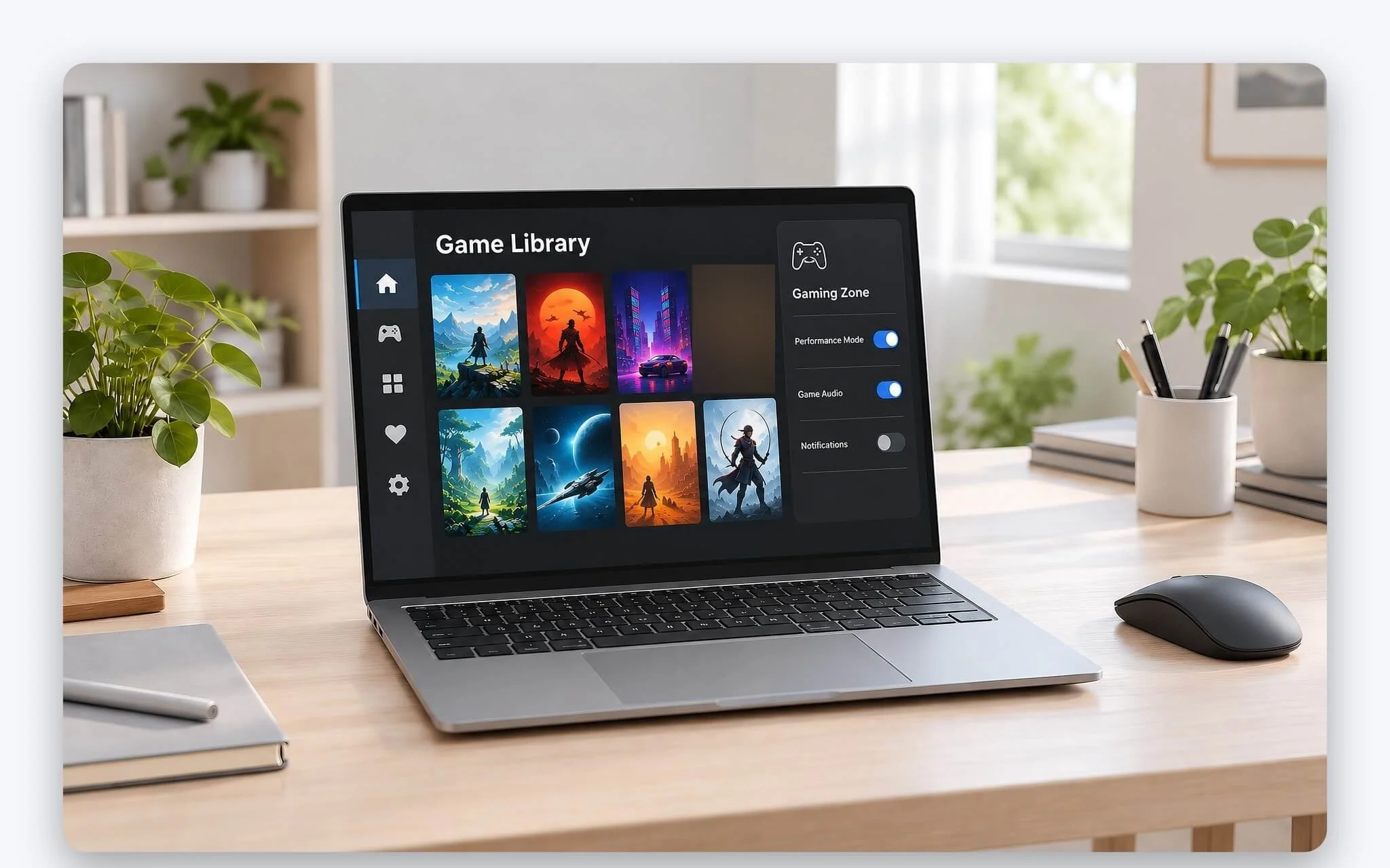 Thư viện game và Gaming Zone trong Legion Space trên laptop Legion